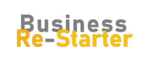 Logo business re starter su sfondo bianco